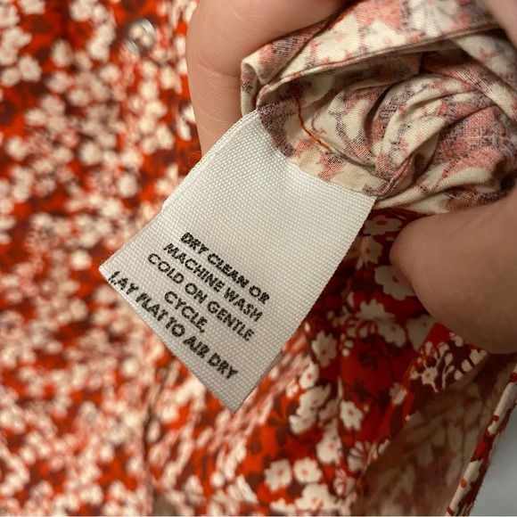 APIECE Apart Mitte Top Floral Blouse Red flowers Patterned Poplin Cotton Organic - Picture 10 of 12